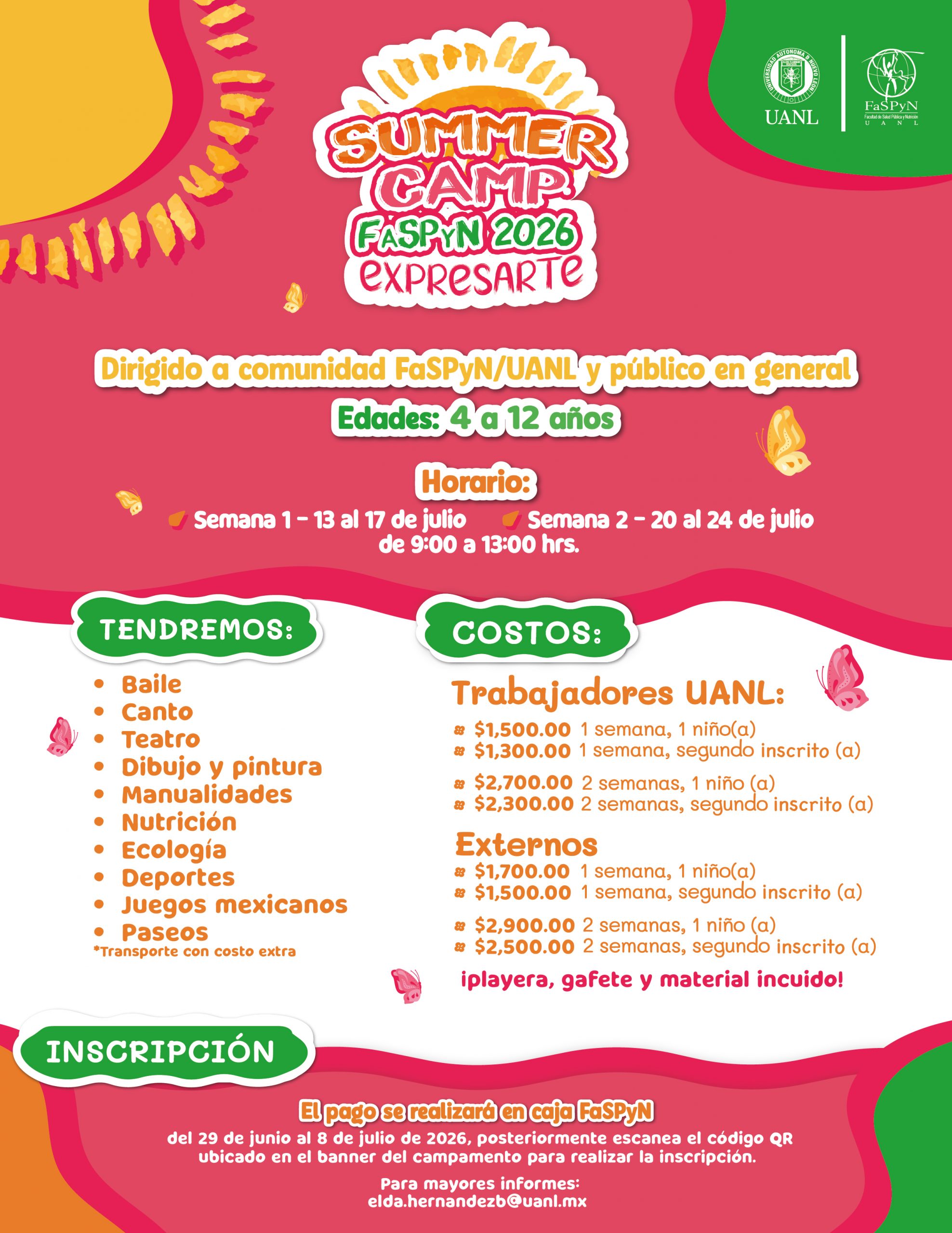 La FaSPyN invita a niños de 4 a 12 años a participar en el “Summer Camp Expresarte 2026”. 🤩 🎨 🎭 ¡Inscripciones abiertas! Consulta las bases.